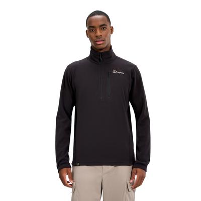 Strickfleece-Pullover BERGHAUS, Herren, Gr. XL, schwarz, Obermaterial: 100% Polyester, Pullover, mit Half-Zip, aus Strickfleece, auch in großen Größen