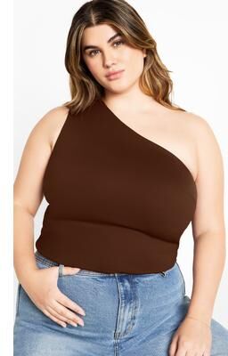Plus Size Women's Swept Away Top - cocoa by City Chic in Brown (Size 24 W)