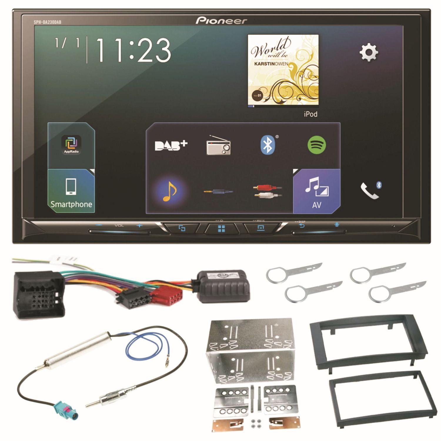 Pioneer SPH-DA230DAB Bluetooth USB Einbauset für T5 2003-2015 Multivan