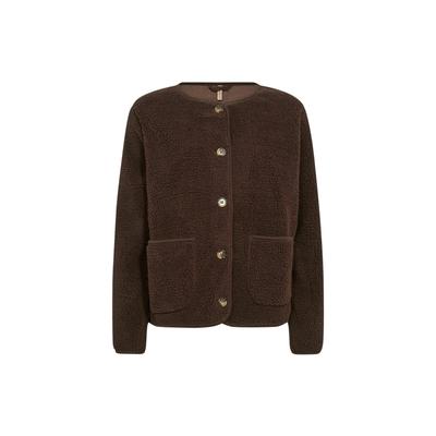 Cardigan SOYACONCEPT "Soya Concept Cardigan SC-ONYX 2", Damen, Gr. L, braun (8694 hot fudge), Obermaterial: 100% Polyester, Strickjacken