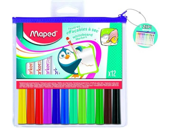 Maped 741817 Whiteboard-Marker 'Peps,12 stuks met ritssluiting