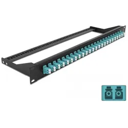 Delock 19? LWL Patchpanel 24 Port LC Duplex aqua, Server Zubehör, Schwarz
