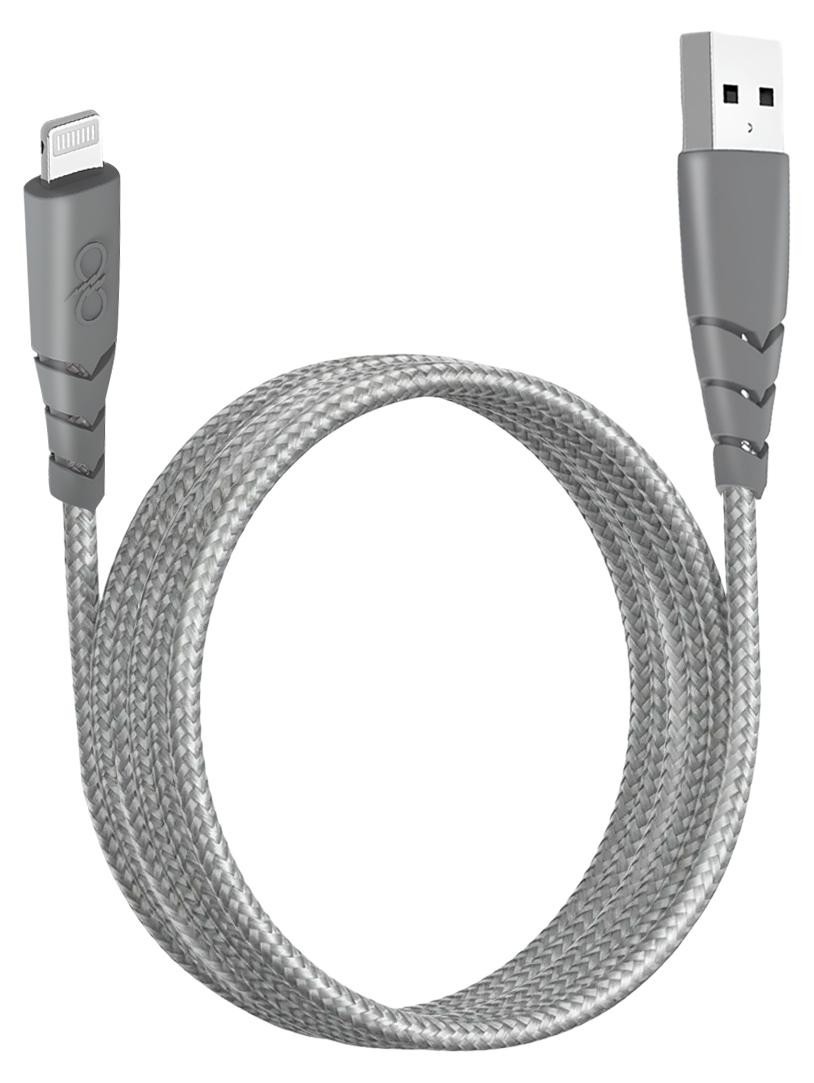 Force Power USB A/Lightning-kabel, 2.4A, 2 meter, grijs