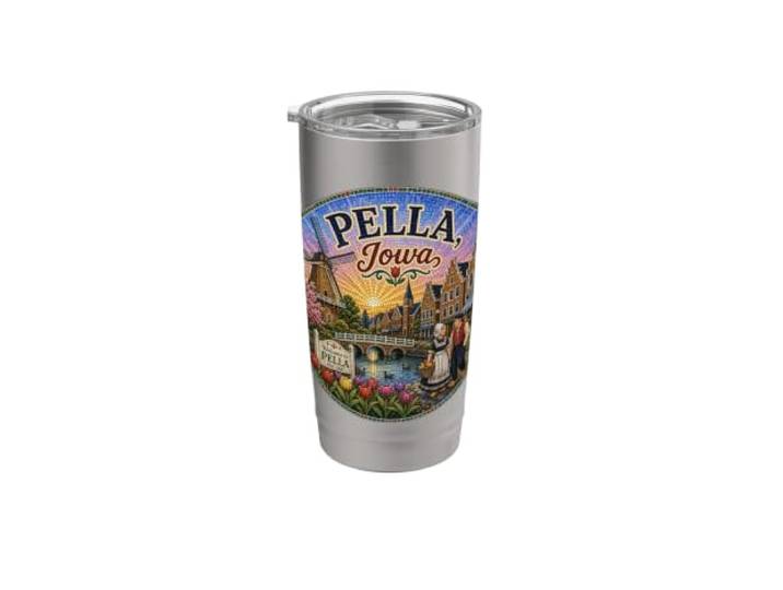 Pella Iowa IA\, USA\, Des Moines\, patrimoine néerlandais Gobelet isotherme en acier inoxydable double paroi