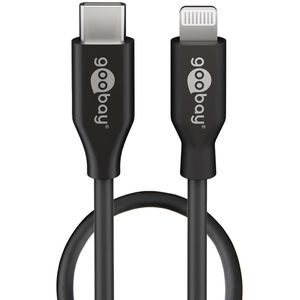 Goobay Ladekabel 39445, schwarz, 1m, USB-C auf Apple Lightning, 87W Schnellladekabel