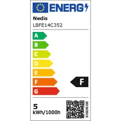 Nedis LED-Kerze FILAMENT 4,5W E14 klar 470lm 2700K Ersatz für 42W Lebensdauer 15...