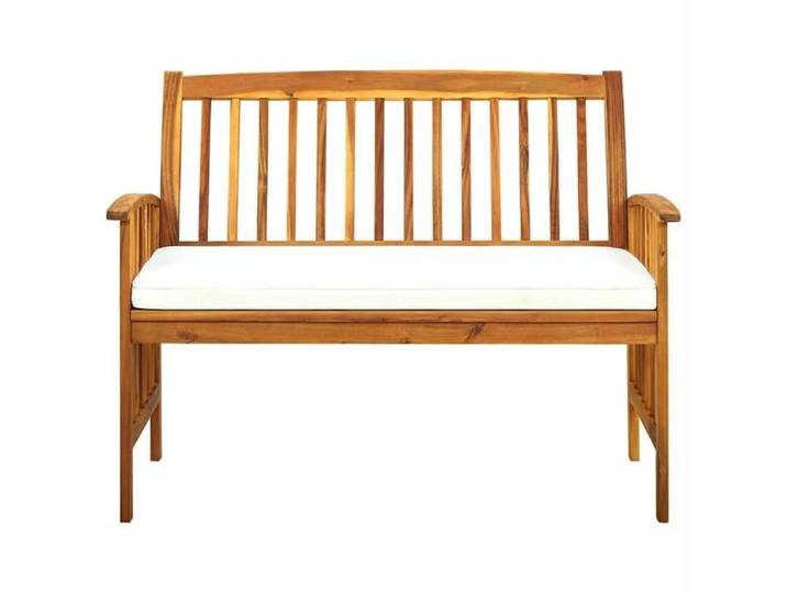 “Winter Sale TOP Banc de jardin Blanc - Banc de jardin avec coussin 119cm - bois solide d'acacia PRO83500
