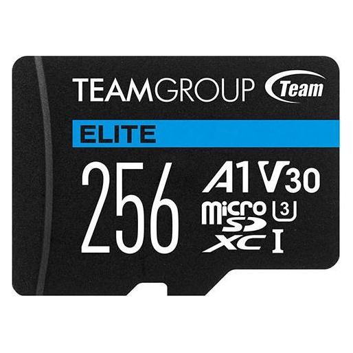 Team Group Team ELITE A1 - Flash-Speicherkarte (SD-Adapter inbegriffen) (256 GB, microSDXC, U3, UHS-I) (TEAUSDX256GIV30A103)
