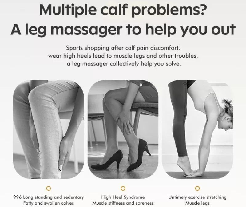 INF Masseur de mollets électrique à compression d'air pour affiner les jambes et soulager les muscles