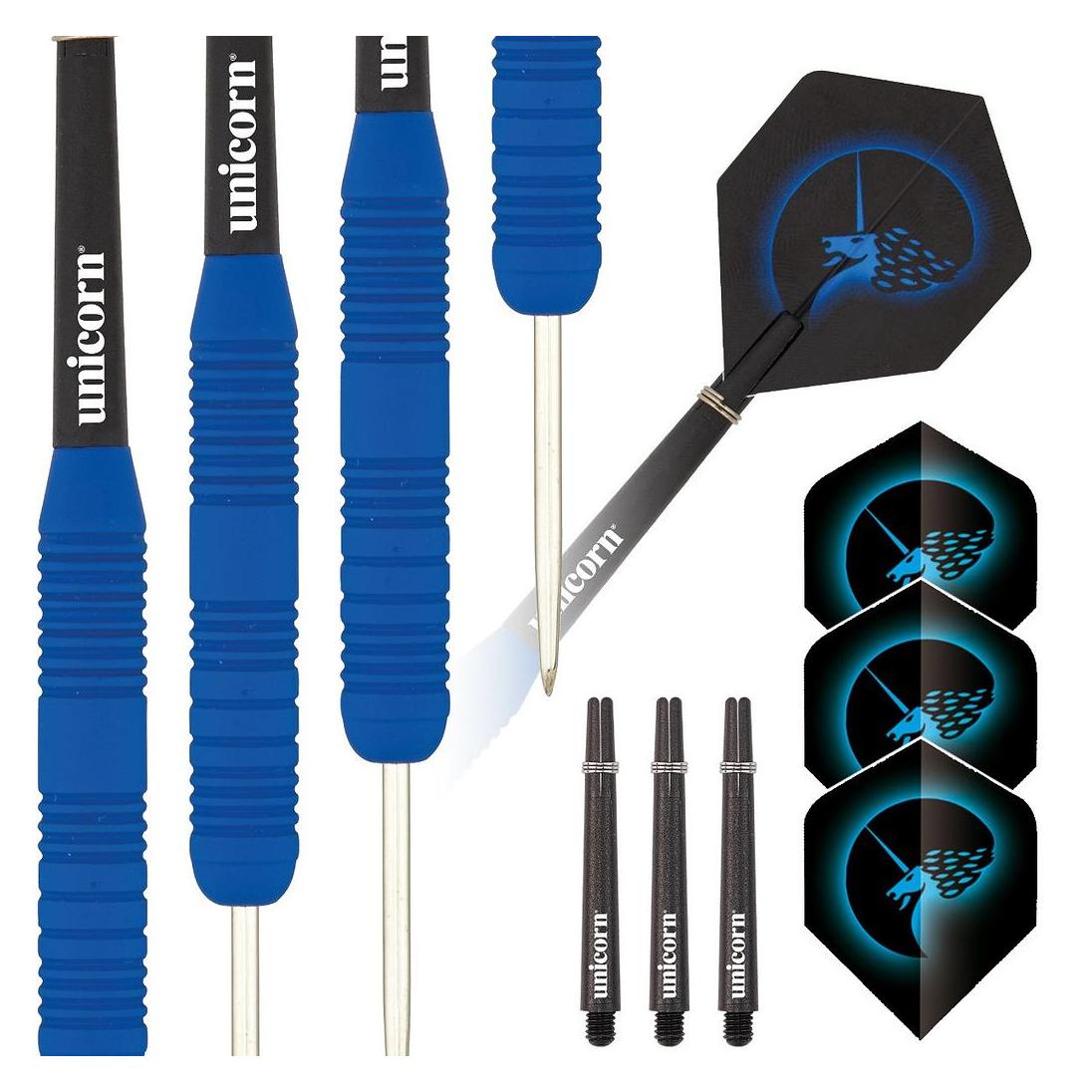 Unicorn Core Plus Rubberised Blue Steel Darts (25 g) (23556776)