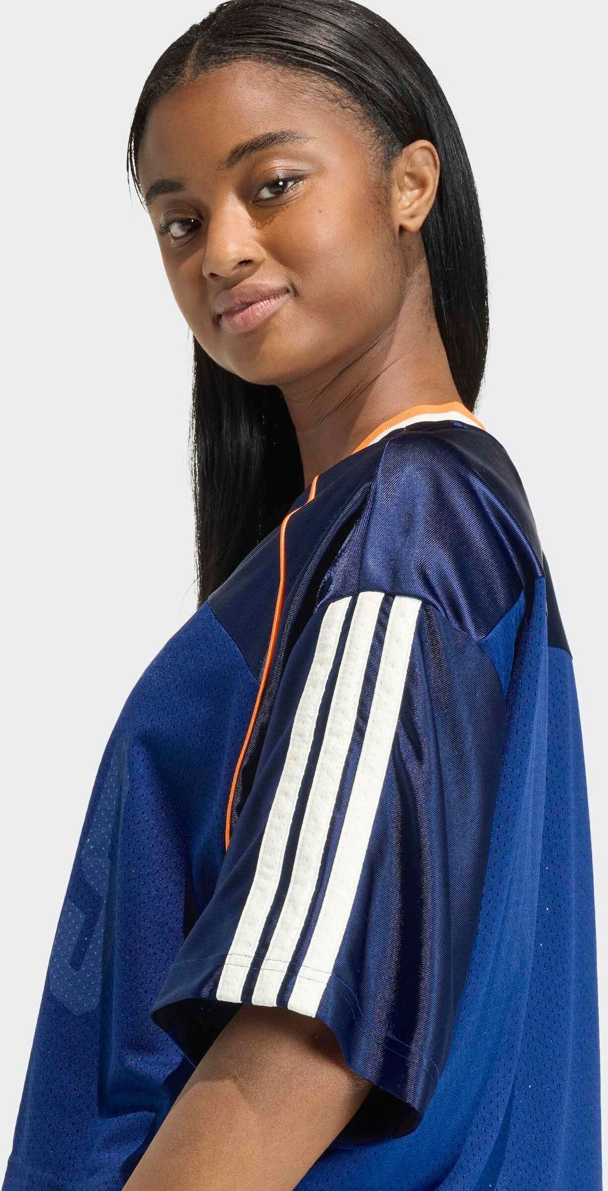 Adidas Sportswear "STADIUM MESH" dunkelblau, pure orange, sanftes weiß XXL