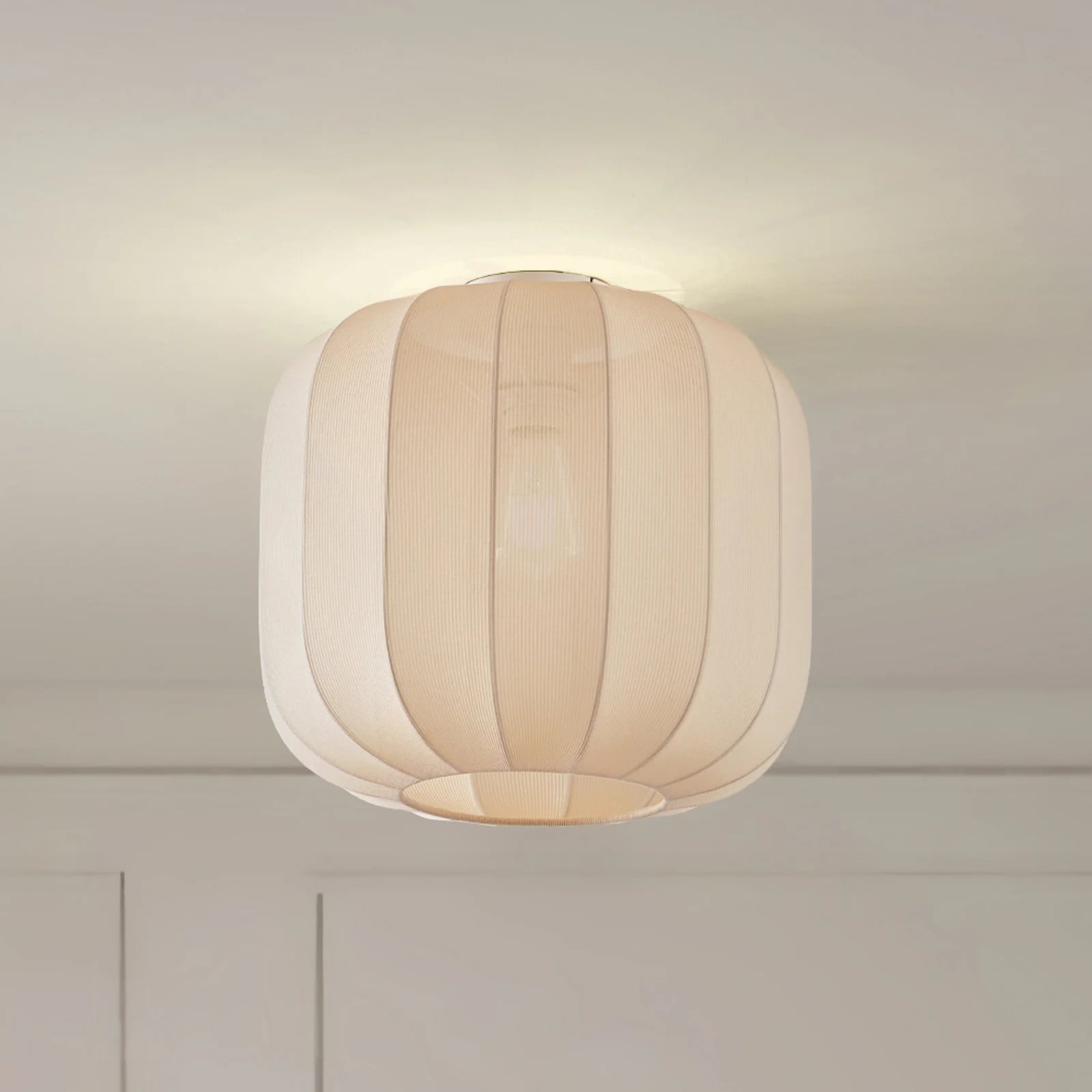 Lindby Helin Scandinavische Plafondlamp - Beige - Textiel - Ø 35 cm