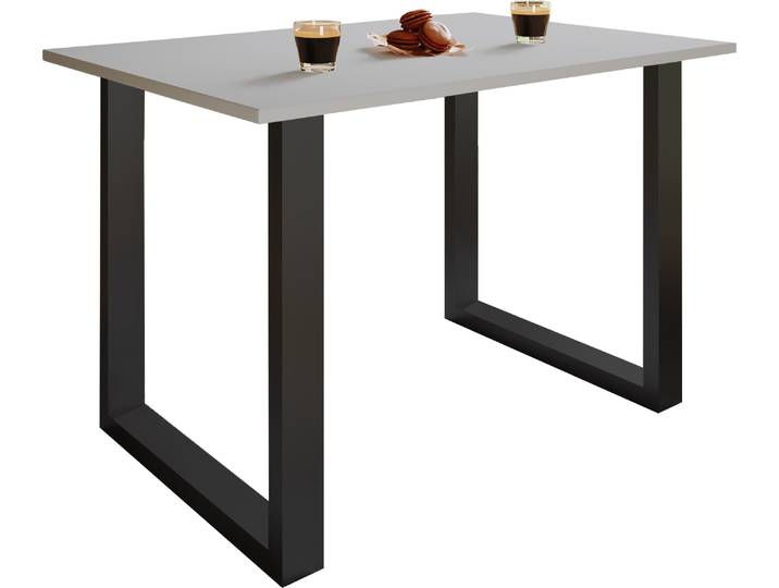 Esstisch VCM Premium Esstisch Küchentisch Xona X 140x80 , grau (schwarz, grau), B:140cm T:80cm, Tische, Esstisch