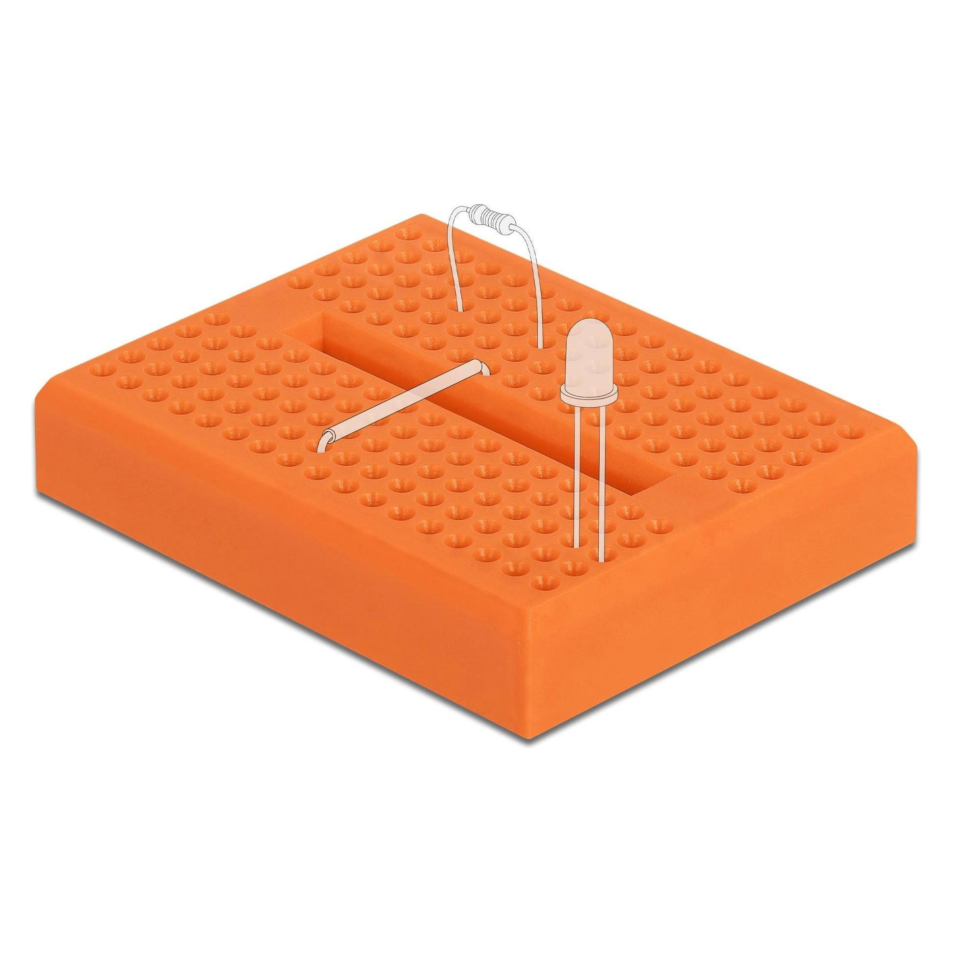 Delock Breadboard 170 Kontakte orange (18319)