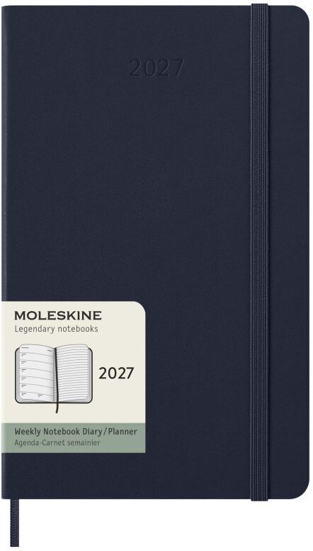 Agenda hebdomadaire personnalisable à couverture rigide Moleskine Bleu saphir
