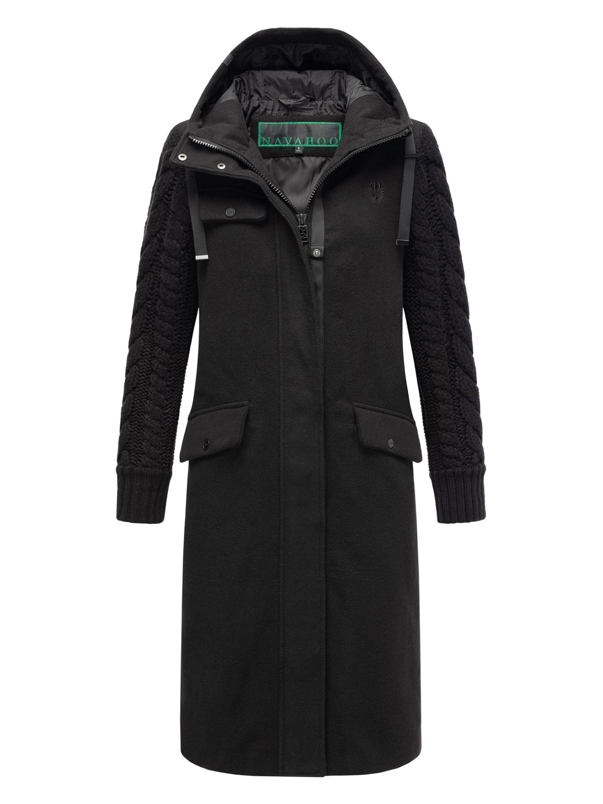 Navahoo Knit Babe dames wintermantel met gebreide mouwen