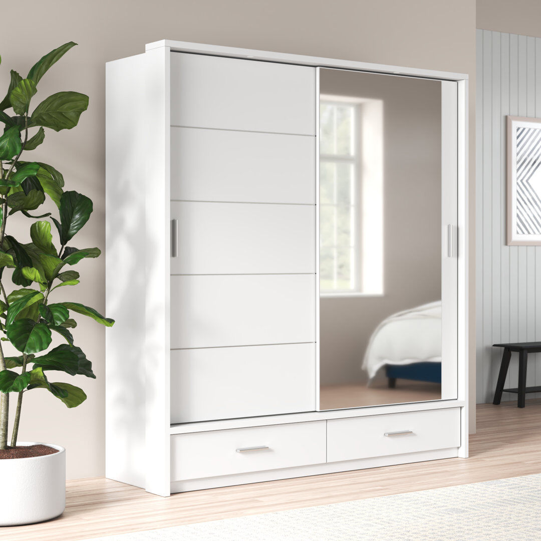 Zipcode Design Crestline 2 Door Wardrobe White 200cm W X 63cm D