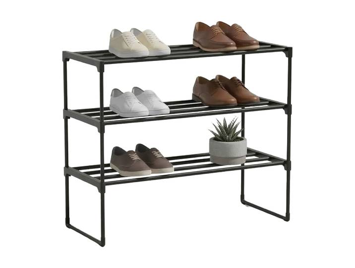Schuhregal Metall Schwarz