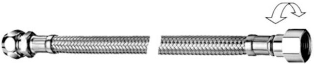 Flex rapide. Tuyau flexible FLEX clean-flex S 3/8x10mm 3/8ÜM, rotatif, chromé 150mm ; Schell (103250699)