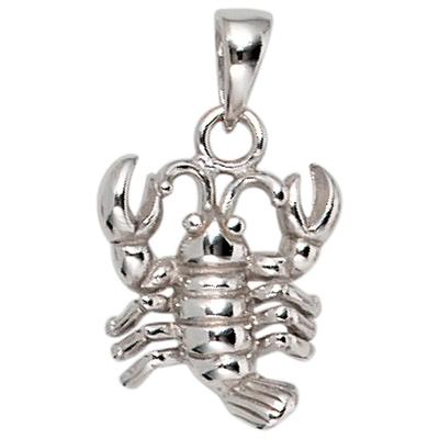 Sternzeichenanhänger JOBO "Anhänger Sternzeichen", silber (silber 925), Schmuckanhänger, Damen, Krebs, Silber 925 (Sterlingsilber), 925 Silber rhodiniert