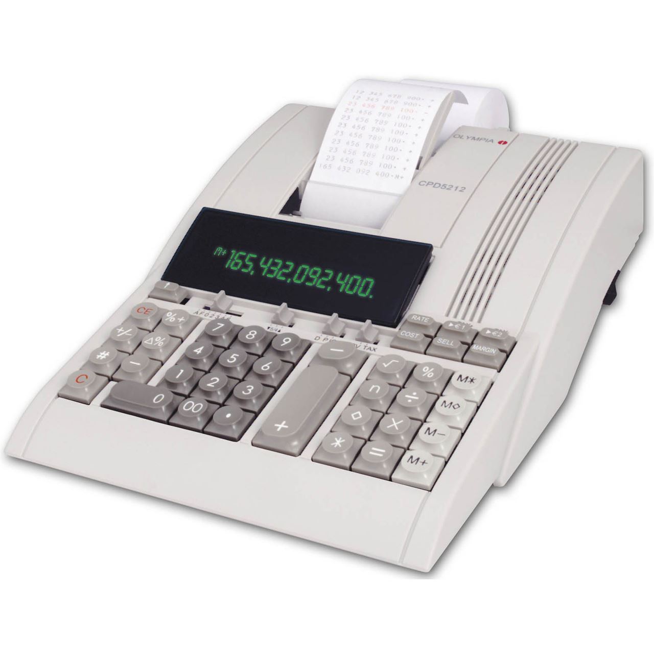 Olympia CPD 5212 Tischrechner 2farbig-druckend 12Stellen-Display Steuer-Aufpreis-Berechnung Cost Sell Margin Speicherfunktion