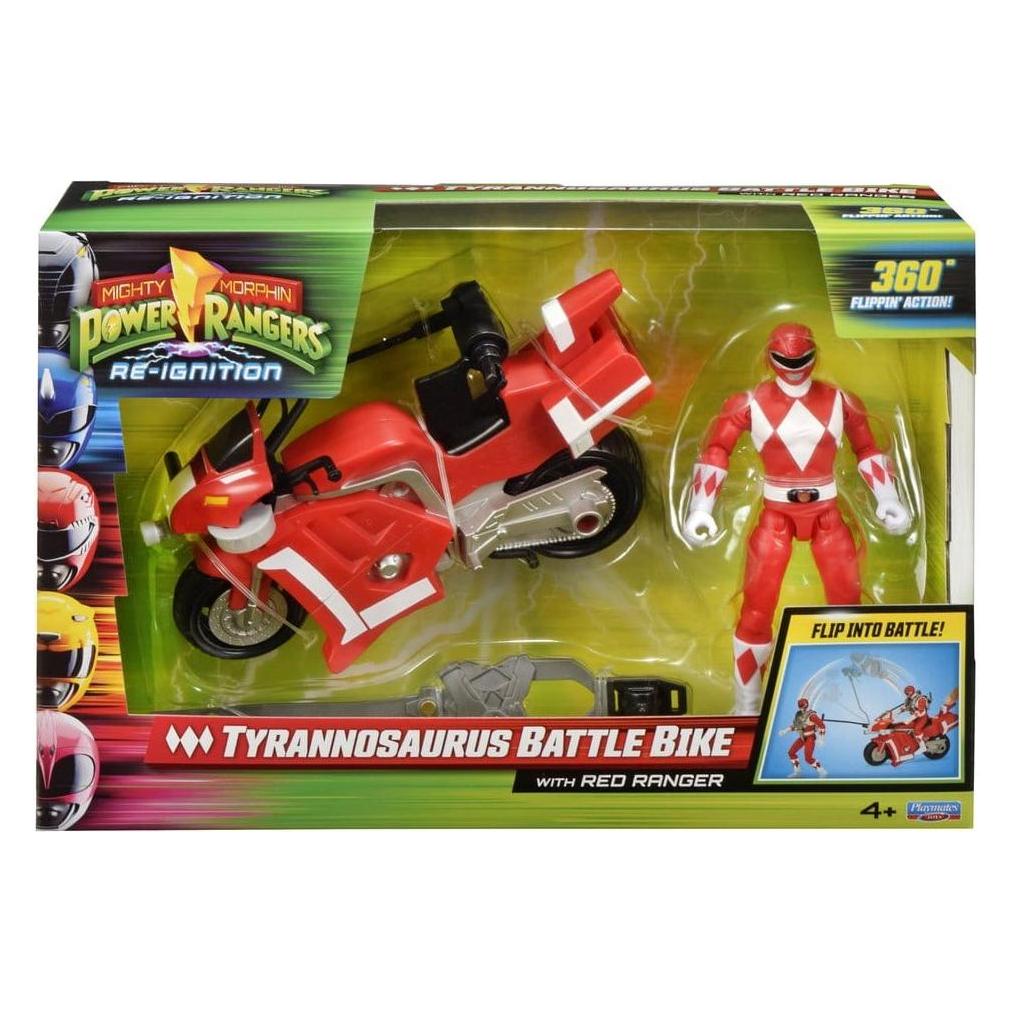 Playmates Power Rangers Mighty Morphin Re-Ignition - Tyrannosaurus Battle Bike with Red Ranger Figure (PLA68661)