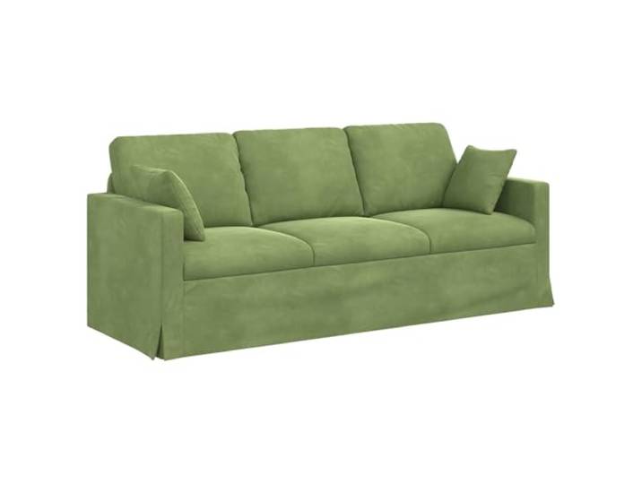 Coespram Modulsofa 2-Teilig Samt Couch Hellgrün 198x78x80 cm Ergonomische Polstercouch mit Samtbezug und Holzarmlehnen für Wohnzimmer und Schlafzimmer.