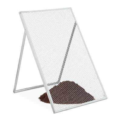 Relaxdays Durchwurfsieb, HxB: 100 x 60 cm, verzinktes Gartensieb, Streckmetall 15 x 30 mm, Kompostsieb, Stahl, silber
