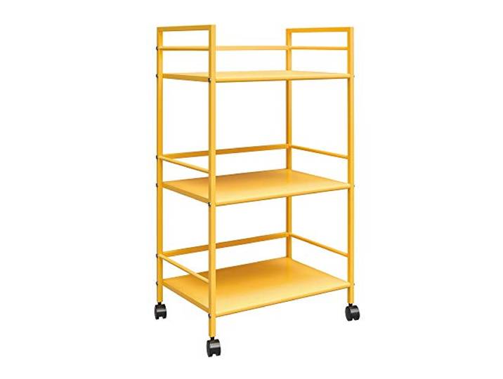 DHP Furniture NG Cache Rollwagen, Gelb, Mobiler Servierwagen aus Metall für Grill, Küche oder Bar (BxTxH) 43x29x77 cm