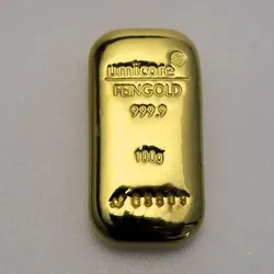 Goldbarren 100g UMICORE gegossen