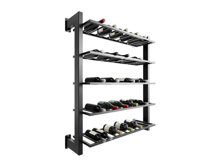 MetaloPro Weinregal Metall – Flaschenregal für 60 Weinflaschen – Robustes Design, Weinständer für Küche, Keller oder Bar – Schwarz