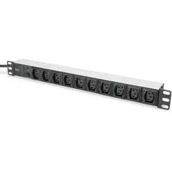 Digitus Steckdosenleiste mit Aluminiumprofil, 10-fach, 2 m Zuleitung IEC C14 Stecker