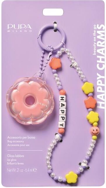 Pupa Happy charms braccialetto happy moschettone lilla + lip gloss sugar pi