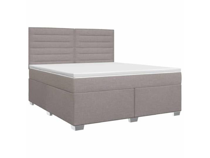 RJPLMFV Boxspringbett, Taupe, 140 x 200 cm, Stoff Verstellbares Kopfteil, abnehmbare Bezüge, Schaumstoffmatratze, Basis mit Federn