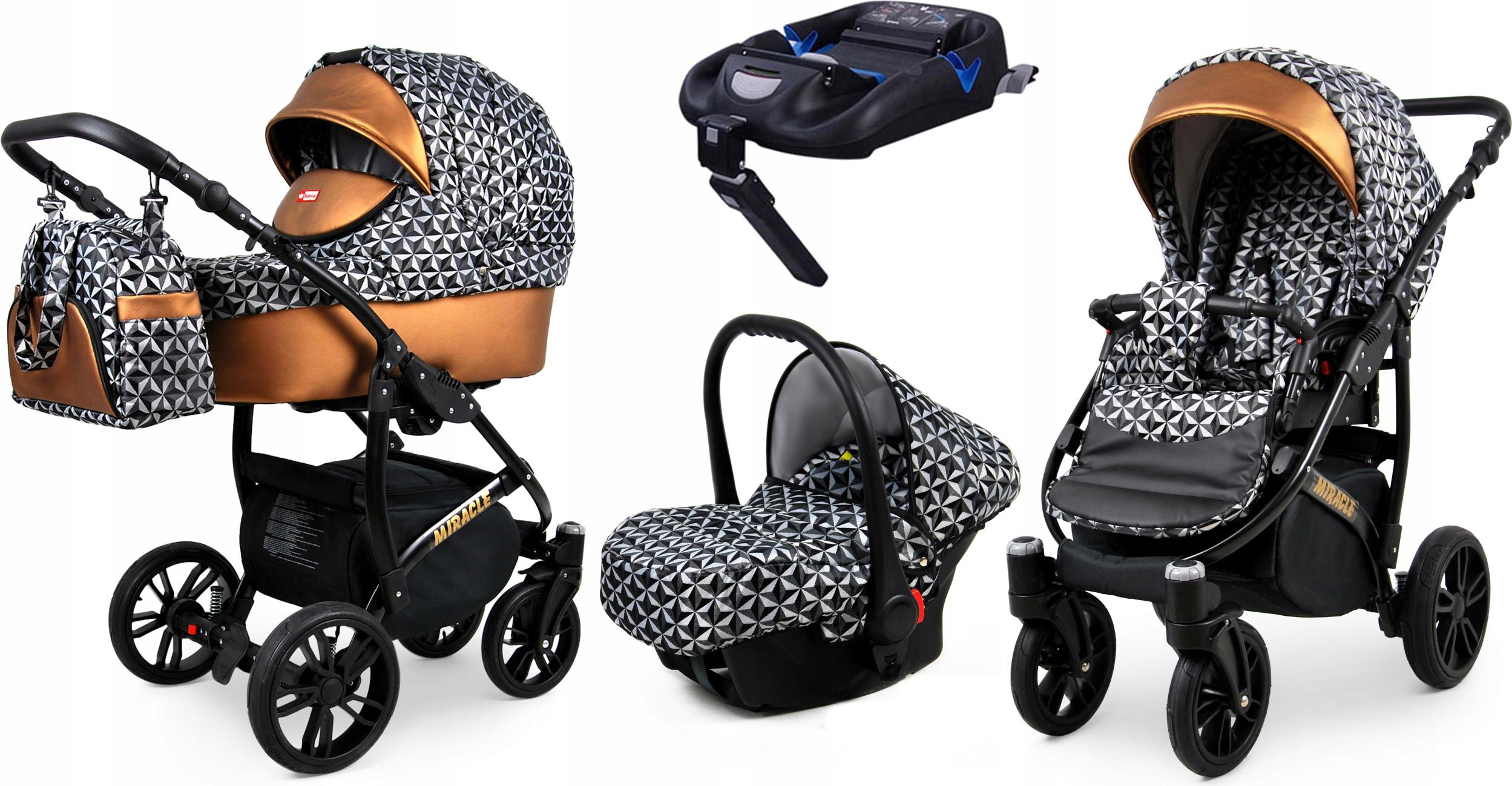 BabyLux Miracle | 4in1 Kinderwagen Set | Optical Copper | Kombikinderwagen | Kinderwagenset | I