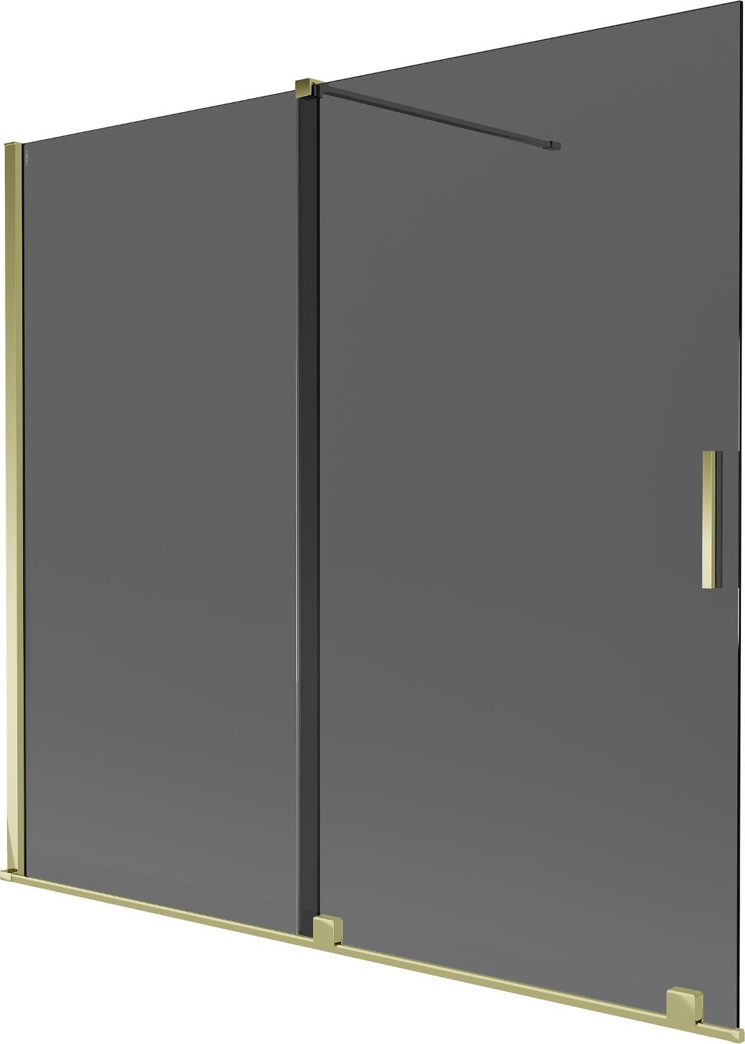 Mexen Velar 2-flügelige Duschwand 170 x 150 cm, Graphit, Gold - 896-170-000-41-50