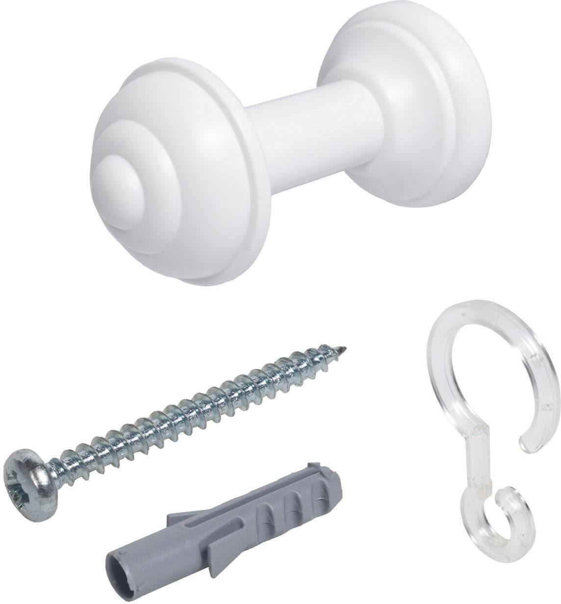 Raffhalter LIEDECO, weiss (weiß), Kunststoff, Raffhalter, Raffhalter, Schalhalter 7 cm weiß Einheitsgröße
