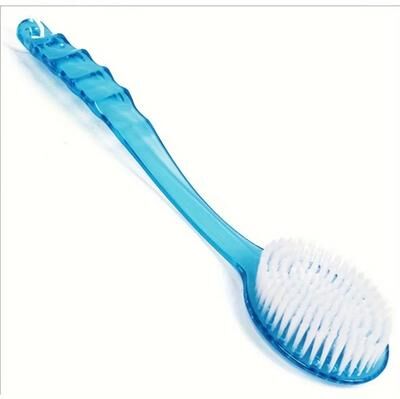 Inspired Living Long Handle Shower Brush Back Scrubber Exfoliating Body Brush For Deep Clean blue