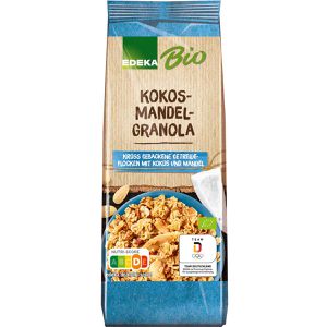 Edeka Müsli Kokos-Mandel-Granola, BIO, mit Kokonusschips & Mandelkerne, 500 g