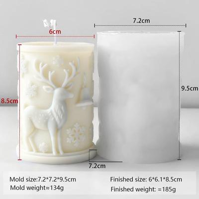 Uplifted Finds Christmas Snowflake Cylinder Candle Silicone Mold For DIY Wax Resin Decor d