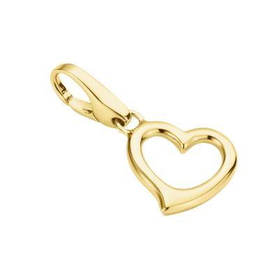 Charm Herz "Floating Heart, vergoldet, Silber 925", gold, GIORGIO MARTELLO MILANO, Charms, Damen, Silber 925 (Sterlingsilber)