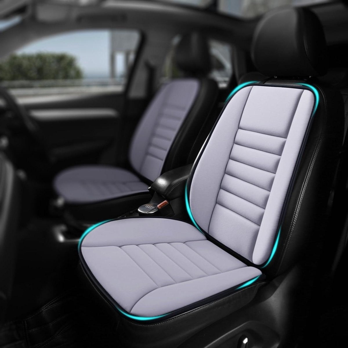 Lichtgrijs universeel autozitkussen voor comfortabel rijden