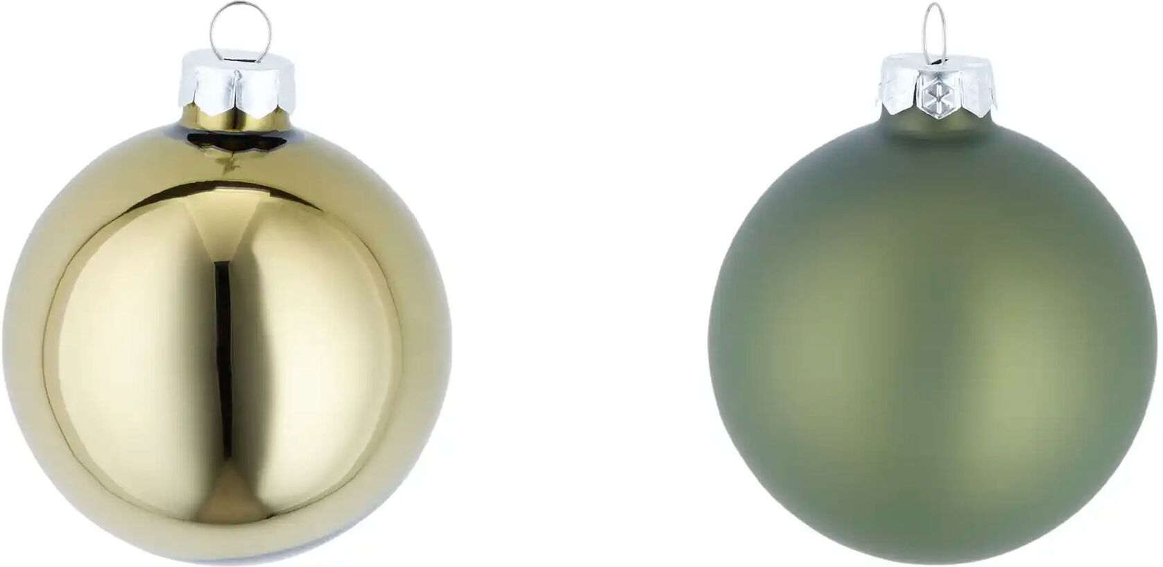 Höffner Weihnachtskugeln  6er Set   ¦ grün ¦ Glas,Aluminium Ø: 8