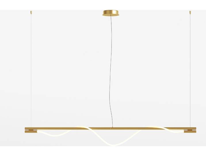 Suspension LED\, métal doré\, H 150 cm