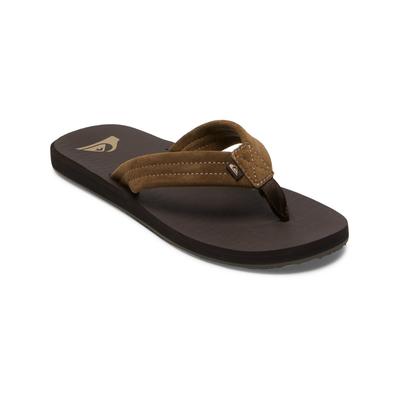 Sandale QUIKSILVER "Carver Suede Core", Herren, Gr. 13(46), braun (braun 1), Obermaterial: Leder / Außensohle: Synthetischer Gummi., Schuhe Zehentrenner