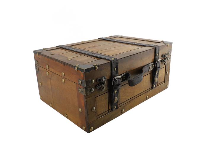 Valise rétro en bois synthétique, boîte de rangement décorative élégante Vintage, boîte de rangement en bois 13.5x9.5x6.02 pouces pour accessoires Photo cadeau