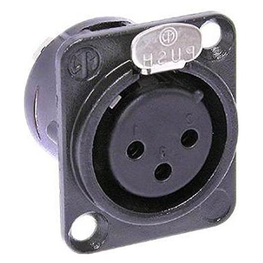 Neutrik - XLR-EINBAUBUCHSE, 3-POLIGE CHASSISBUCHSE, VERGOLDET, SCHWARZ, D-GRÖssE (NC3FDL1-B)
