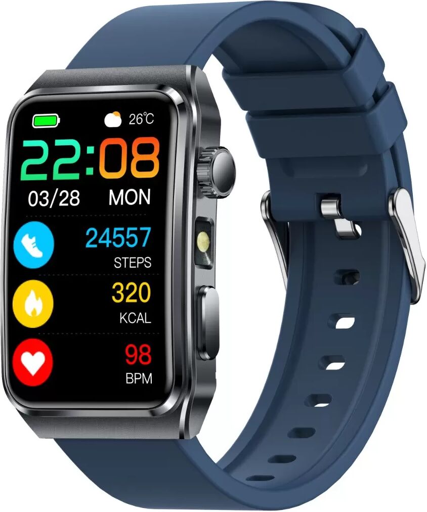 INF Smartwatch mit Gesundheitsüberwachung & Bluetooth-Anrufe - 1,57" Display Blau