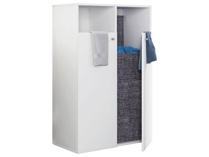 Mid.you Wäscheschrank, Weiss, Holzwerkstoff, 80x110x39 cm, Waschküche, Wäscheschrank