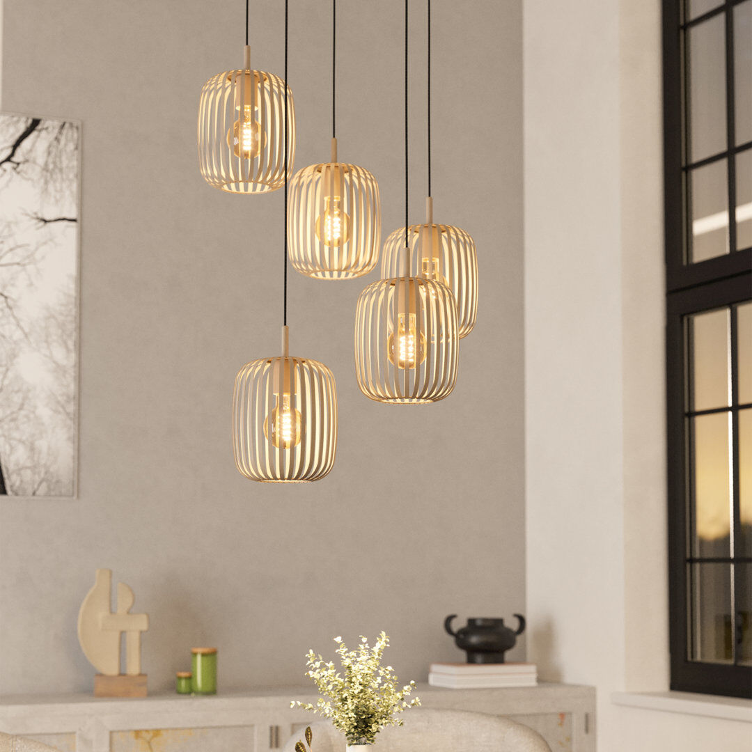 Mercury Yokota 5 - Light Satin Nickel Pendant Satin Nickel 200cm H X 50cm W